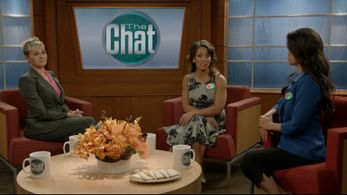 Still of Kimberly Fox, Catherine Shu, and Anne Judson-Yager as Hosts of The Chat in The Orville and Majority Rule.