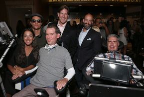 Matthew McConaughey, Scott Fujita, Steve Gleason, and Michel Varisco-Gleason at an event for Gleason (2016)