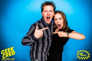Spike Spencer and his wife, Kimberly Spencer, at the Geek Cred Launch Party.
