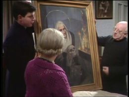 Daniel Abineri and Arthur Lowe in Bless Me Father (1978)