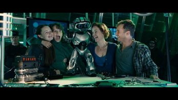 Penelope Ann Miller, Holliston Coleman, David Eigenberg, and Bobby Coleman in Cody the Robosapien (2013)