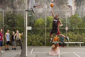 Chris Bosh, Cameron Boyce, Debby Ryan, and Karan Brar in Jessie (2011)