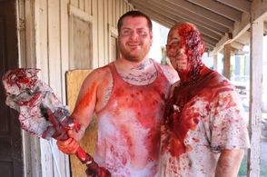 On the set of Bloodbath on 4th Ave with Ty Riley