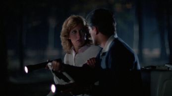 Victoria Scott and Robert North in Blades (1989)