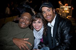 actor Samuel L Jackson, actress Gloria Garayua, and Executive Producer Bryan David at their screening
