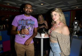 Geri Courtney-Austein and Nitish Kannan at an event for Bodies Bodies Bodies (2022)