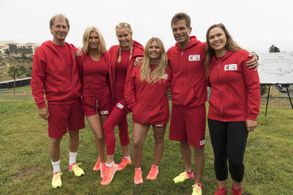 Nicole Eggert, David Chokachi, Gena Lee Nolin, Brande Roderick, Parker Stevenson, and Ronda Rousey at an event for Baywa