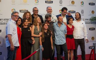 Nir Bergman, Eli Gorenstein, Rotem Abuhab, Benny Avni, Irit Kaplan, Kobi Maor, and Kim Gordon at an event for Saving Net