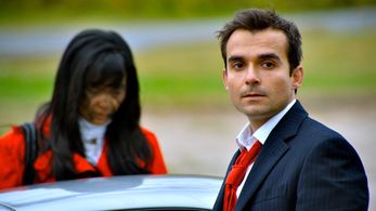 Jane McLean and Thomas Michael on the set of 