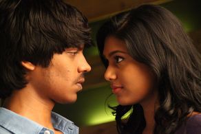 Manisha Yadav and Santhosh Ramesh in Aadhalal Kadhal Seiveer (2013)
