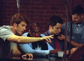 John Schwert directing Daniel Watts, with Matt Mercer (Among Brothers - 2005)