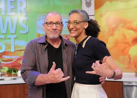 Ed O'Neill and Carla Hall at an event for The Chew (2011)