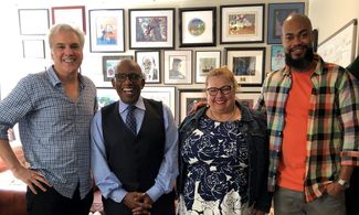 making plans with friends - Bill, Al, Tracie, Tyree - NY 2018