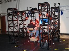 Woody Schultz in the facial capture rig for the Bourne Conspiracy video game shoot.