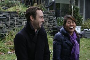 With costar Alice Tran on the set of 'Eupnea'