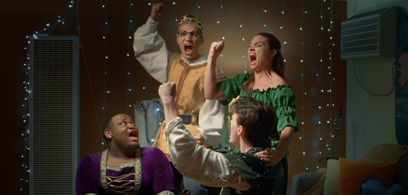 Christy St. John, Rashaun Sibley, Dominique Willingham, and Andrew Neaves in Swearing (2021)