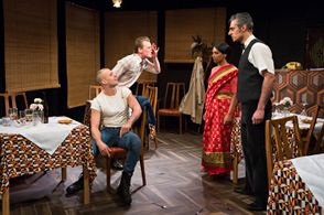 Kal Sabir as Sadjit in 'Glass Roots' (2018) at the Tristan Bates theatre in London