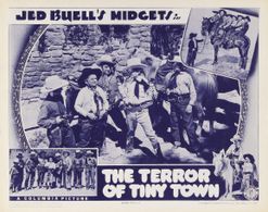 Billy Curtis, Yvonne Moray, and 'Little Billy' Rhodes in The Terror of Tiny Town (1938)