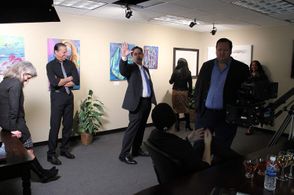 Tom Mariano on the set of 