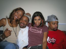 Talk of going green in the greenroom on the set of Wild N Out (L-R) Nyima Funk, Method Man, Rasika Mathur, DeRay Davis