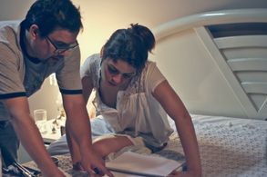 Director Sandro Ventura and actress Ingrid Altamirano.