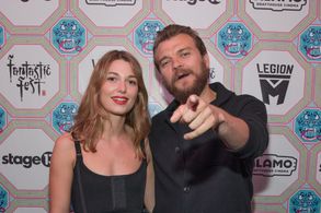 Pilou Asbæk and Mathilde Ollivier at an event for Overlord (2018)