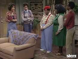 Fred Berry, Rana Ford, Mabel King, Kutee, and Ernest Thomas in What's Happening!! (1976)