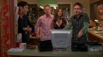 David Arquette, Jonathan Silverman, Kelly Hu, and Greg Germann in In Case of Emergency (2007)