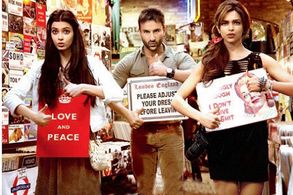 Saif Ali Khan, Deepika Padukone, and Diana Penty in Cocktail (2012)