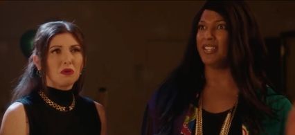 Danielle Beckmann and Christine Rose Schermerhorn in Tiki Bar Funeral Home