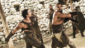 Jason Momoa and Ivailo Dimitrov in Game of Thrones (2011)