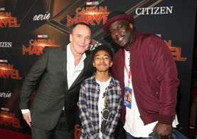 Clark Gregg, Miles Brown, and Wild Child at an event for Captain Marvel (2019)