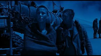 Charlize Theron, Tom Hardy, and Antoinette Kellermann in Mad Max: Fury Road (2015)