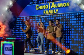 Kevin Alimon, Mike Ching, Joyce Ching, and Kimbert Ching in Family Feud Philippines (2022)