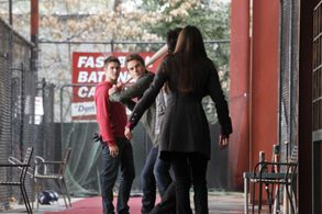 Ian Somerhalder, Nathaniel Buzolic, Steven R. McQueen, and Nina Dobrev in The Vampire Diaries (2009)