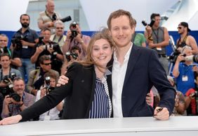 László Nemes and Clara Royer at an event for Son of Saul (2015)