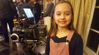 Sophie Leonard on set of The Greener The Grass