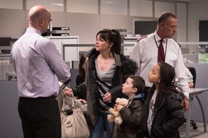 Dave Johns, Hayley Squires, Briana Shann, and Dylan McKiernan in I, Daniel Blake (2016)