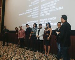 Harry Shum Jr., Justin Chon, Devon Diep, and Andrew Loo at an event for Revenge of the Green Dragons (2014)