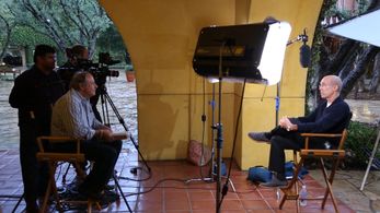 Mark Cerulli interviewing Dreamworks CEO Jeffrey Katzenberg for Technicolor's 100th Anniversary Video.