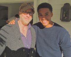 Chris Eillott and Justiin A. Davis on set of Frat Star (2017)