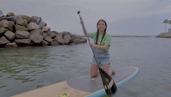 Filming Green SuperHeroes 2030. Harbor cleaning with Sam Torres.