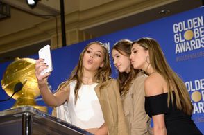 Sophia Rose Stallone, Sistine Rose Stallone, and Scarlet Rose Stallone at an event for 73rd Golden Globe Awards (2016)