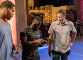 Boss Everline, Kevin Hart, & Matt Kunitz on the set of What The Fit.