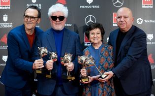 Pedro Almodóvar and Julieta Serrano at an event for Pain and Glory (2019)