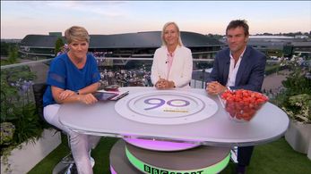 Clare Balding, Pat Cash, and Martina Navratilova in Today at Wimbledon (1964)