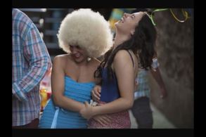 Still from Feature Film TIO PAPI. Jené with Gabriella Fanuele