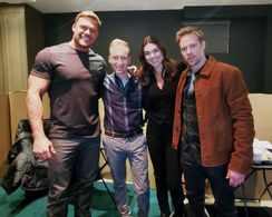 Shaun Sipos, Cory Bertrand, Alan Ritchson, and Serinda Swan in Reacher: New York's Finest (2024)