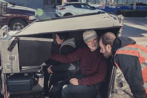 Director and actor on set Convoi Exceptionnel (Short 15')