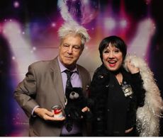 Vinny Guastaferro and Cynthia Kania as Andy Warhol and Liza Minnelli at Maid to Order Mysteries